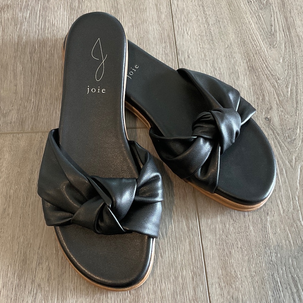 JOIE Cecilia Knotted Slip On Sandal Black Size 9